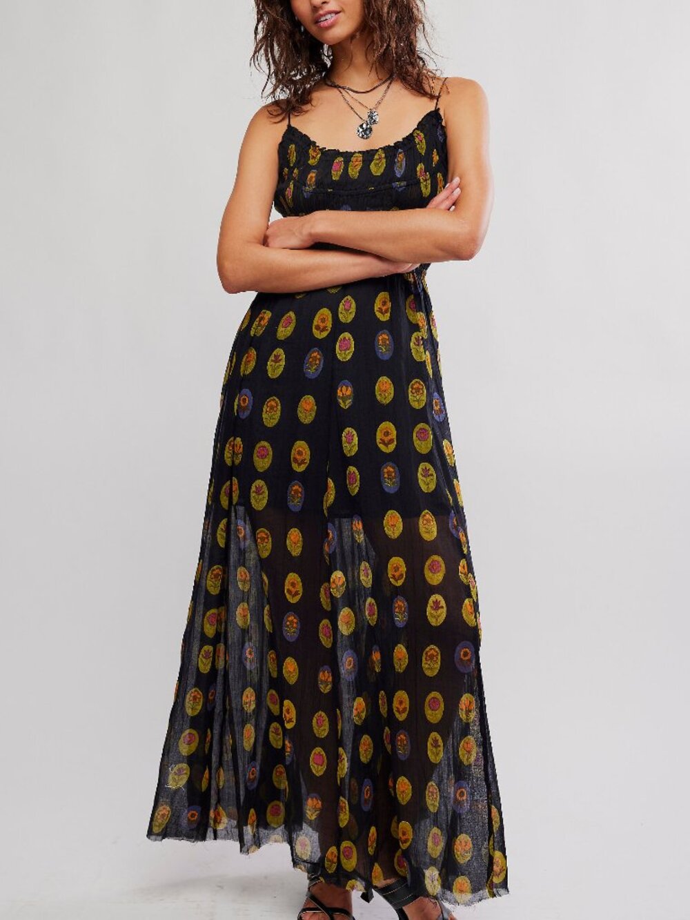 🆕 FREE PEOPLE FP One Ciella Printed Maxi Dress / Midnight Combo